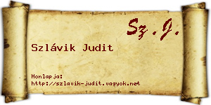 Szlávik Judit névjegykártya